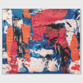 青、オレンジ、赤、黒の3絵画つの ラッピングペーパー (フラット)