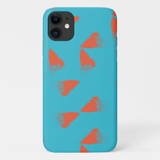 青、オレンジ、鮮やかトレンディー幾何学的パターン Case-Mate iPhoneケース (裏面)