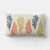 青、オレンジ、黄のボホの羽 ランバークッション (裏面)