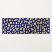 青，カエデ，カエデの葉，光沢，金ゴールド，金属 ヨガマット (裏面(横))