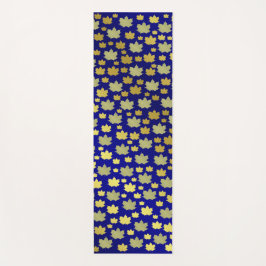 青，カエデ，カエデの葉，光沢，金ゴールド，金属 ヨガマット