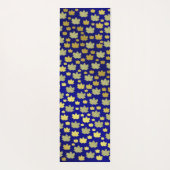 青，カエデ，カエデの葉，光沢，金ゴールド，金属 ヨガマット (裏面)