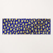 青，カエデ，カエデの葉，光沢，金ゴールド，金属 ヨガマット (正面(横))