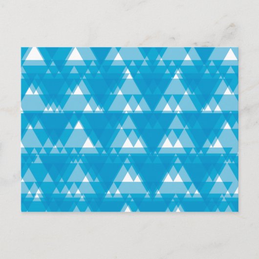 青、カッコいい、モダントレンディーの重なる三角形 ポストカード (正面)