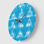 青、カッコいい、モダントレンディーの重なる三角形 ラージ壁時計 (傾斜)