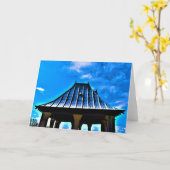 青、カード カード (黄色い花)