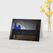 青、カード カード (黄色い花)