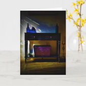 青、カード カード (黄色い花)