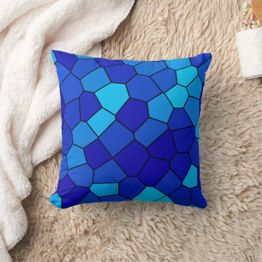 青 クッション (ブランケット)