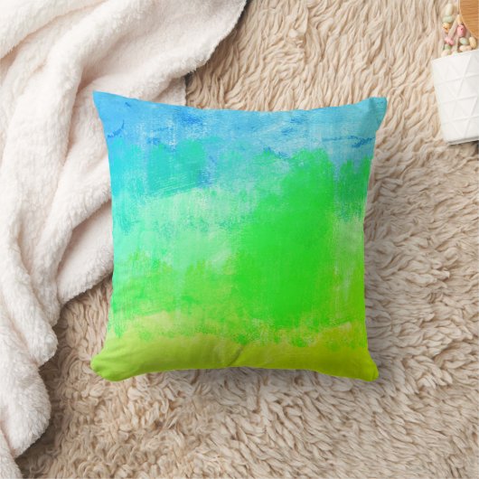 青 クッション (ブランケット)