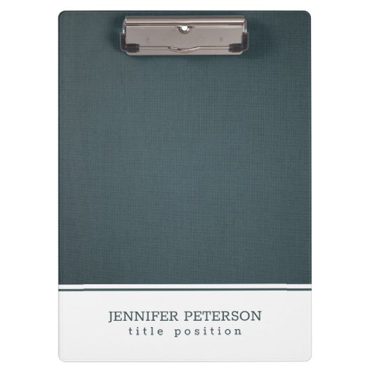 青 – グレーリネンのテクスチャ クリップボード (正面)