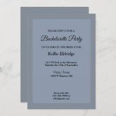 青/グレー枠バチェロレッテ招待状 招待状 (正面/裏面)