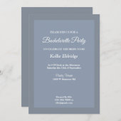青/グレー枠バチェロレッテ招待状 招待状 (正面/裏面)