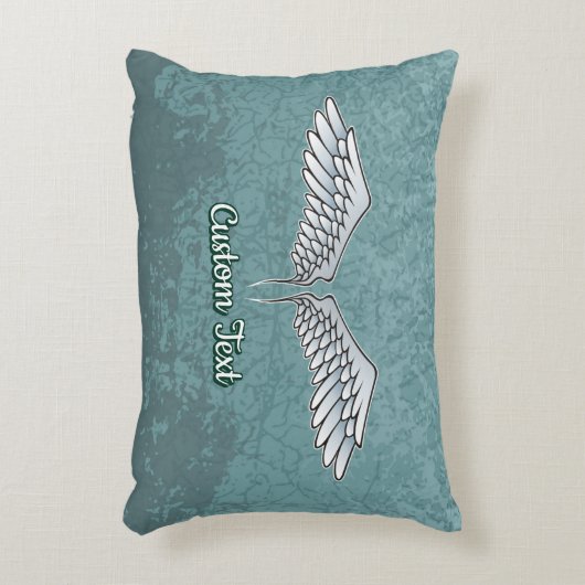 青 – グレー翼アクセント枕 アクセントクッション (正面(垂直))