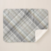 青/グレー/タンプレイド シェルパブランケット (正面(横))