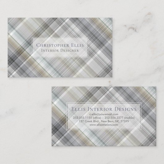 青/グレー/タンプレイド 名刺 (正面/裏面)