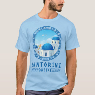 青, サントリーニ, ギリシャ 男子 Tシャツ