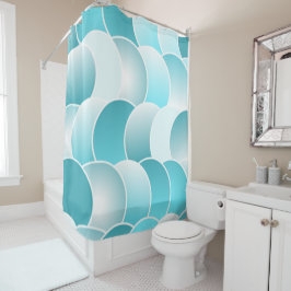 青 シャワーカーテン