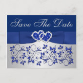 青、シルバーグレーフローラ日付はがきを保存 案内ポストカード (正面)