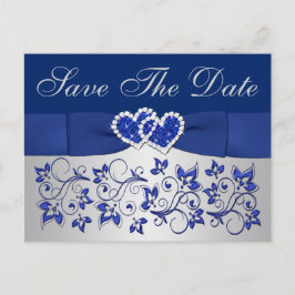 青、シルバーグレーフローラ日付はがきを保存 案内ポストカード