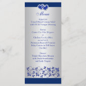 青、シルバーグレーフローラ、ハートメニューカード メニュー (裏面)