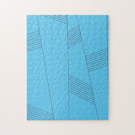 青、シンプル、エレガント抽象芸術線パターン ジグソーパズル (縦)
