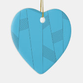 青、シンプル、エレガント抽象芸術線パターン セラミックオーナメント (右)