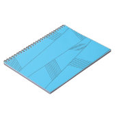 青、シンプル、エレガント抽象芸術線パターン ノートブック (左側)