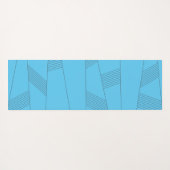 青、シンプル、エレガント抽象芸術線パターン ヨガマット (裏面(横))