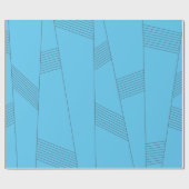 青、シンプル、エレガント抽象芸術線パターン ラッピングペーパー (フラット)