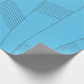 青、シンプル、エレガント抽象芸術線パターン ラッピングペーパー (角)