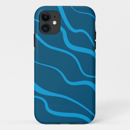 青、シンプル、モダン波カッコいい抽象化 Case-Mate iPhoneケース (裏面)