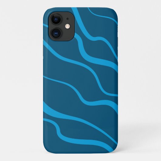 青、シンプル、モダン波カッコいい抽象化 Case-Mate iPhoneケース (裏面)