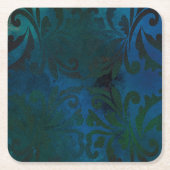 青 スクエアペーパーコースター (正面)