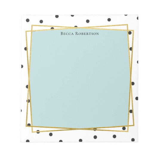 青(スタイリッシュ紙吹雪ドット付き) ノートパッド (正面)