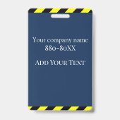 青 セキュリティーガード 従業員証 注意 黄 バッジ (裏面)