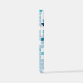 青，タイル，モザイク iPhoneケース (左側面)