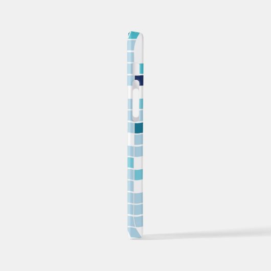 青，タイル，モザイク iPhoneケース (左側面)