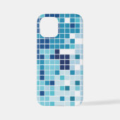 青，タイル，モザイク iPhoneケース (裏面)