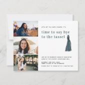 青 | タッセルへの別れ 卒業写真パーティー 招待状 (正面)