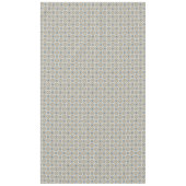 青、タン、白、および茶色の円の正方形パターン テーブルクロス (正面)