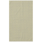 青、タン、黄、茶色の円の正方形パターン テーブルクロス (正面)