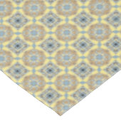 青、タン、黄、茶色の円の正方形パターン テーブルクロス (アングル)