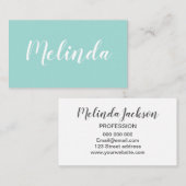 青/ターコイズの最小主義の粋な名刺 名刺 (正面/裏面)