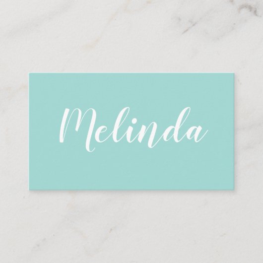 青/ターコイズの最小主義の粋な名刺 名刺 (正面)