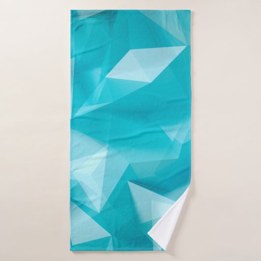 青、ターコイズの背景(結晶あり)、三角形 バスタオル (バスタオル)
