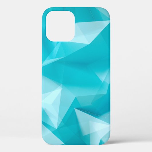 青、ターコイズの背景（結晶、三角形） Case-Mate iPhoneケース (裏面)