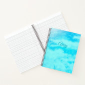 青、ターコイズ旋回カリブのパーソナライズされた ノートブック (内部)