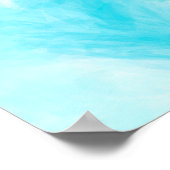 青、ターコイズ海波デジタル流体アート ポスター (角)