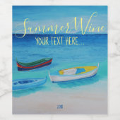 青、ターコイズ漂流ボートのワインラベル ワインラベル (シングルラベル)